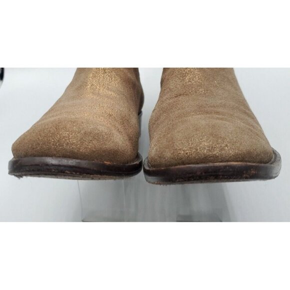 Tory Burch Wade Chelsea Gold Shimmer Leather Ankle Boot Women's 9M /40 - Picture 9 of 12